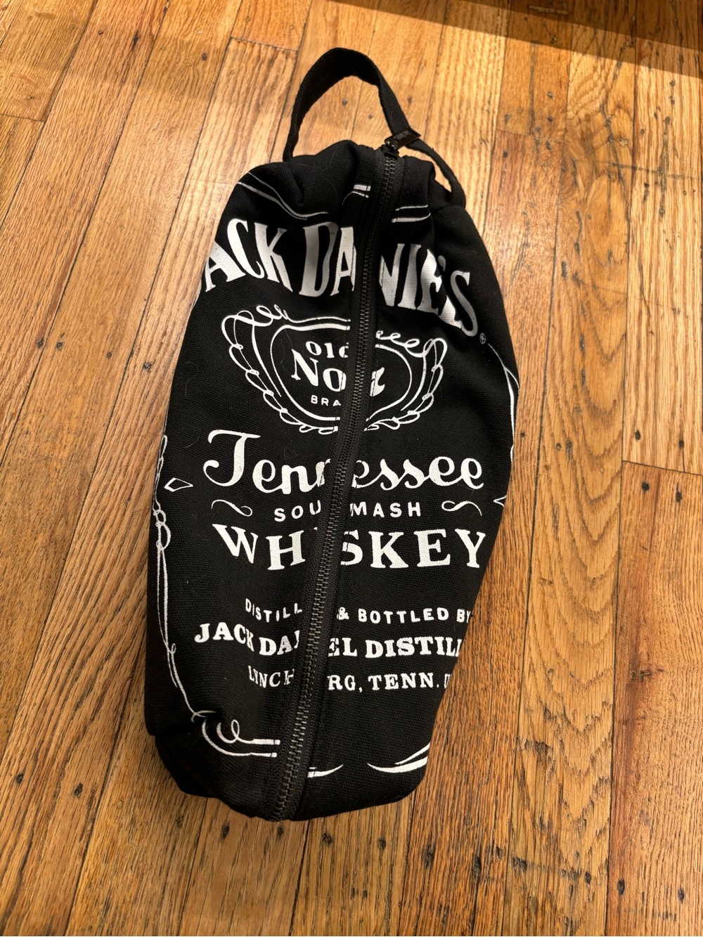 Jack Daniels Black Toiletry Bag with White Logo
